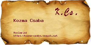 Kozma Csaba névjegykártya